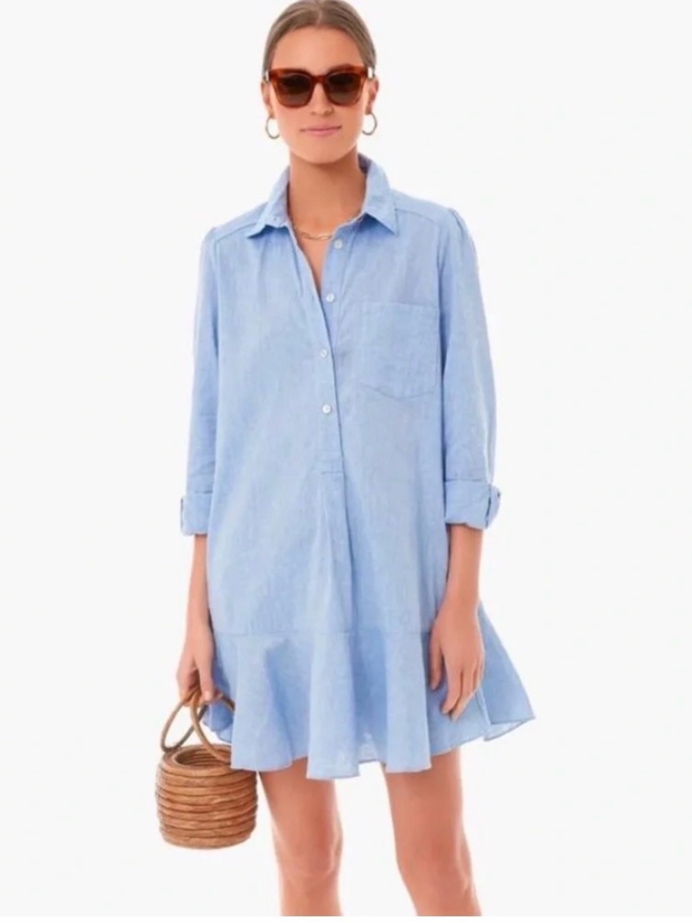 Tuckernuck Chambray Callahan Shirt Dress Womens Size M Button-Down Casual